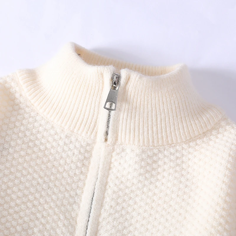 

Повседневный вязаный свитер, мужской свитер на молнии с высоким воротником, деловая повседневная элитная весенне-осенняя новая верхняя одежда для мужчин