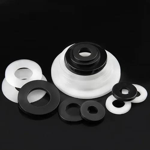 Imagen 2 del producto Espaciador plano de nailon y plástico blanco/negro M2 M2.5 M3 M4 M5 M6 M8 M10 M12 ~ M24 anillo de junta aislante para tornillo 0,5 ~ 3mm
