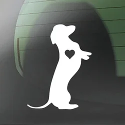 White Dachshund Wall Decal Car Body Door Car Rear Window Sticker Home Universal Personalised Decoration