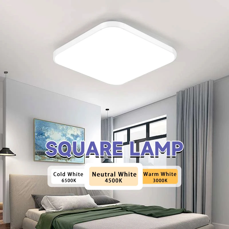 Ultra-Bright LED Ceiling Lamp For Kitchen Panel Led Lights Modern Room Decor Ceil Lustre Home Square Ceiling Chandelier 15W-50W