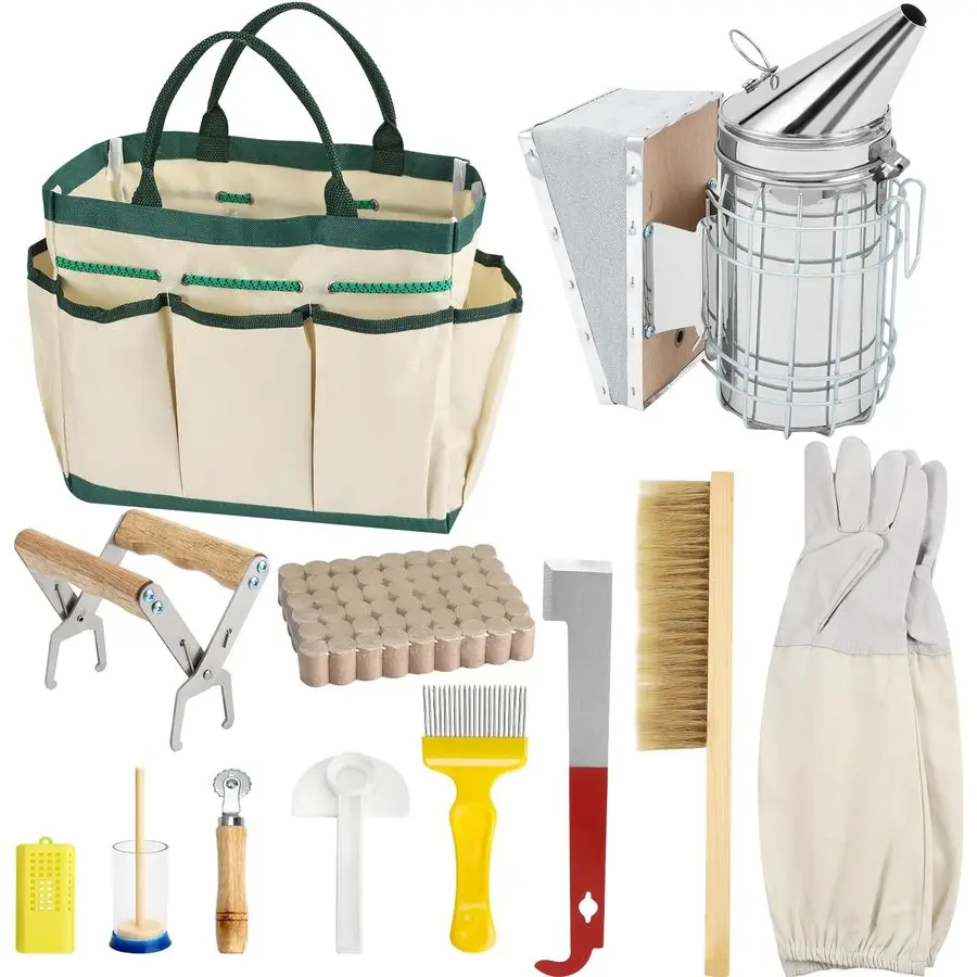 

12pcs Bee Hives Starter Kit Beekeeping Supplies, Bee Keeping Supplies, Bee Supplies and Equipment with Bee Smoker, Honey Bee Hiv