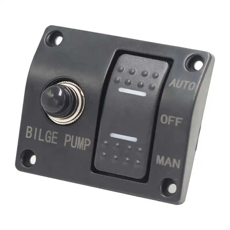 

3 Way Waterproof 12V Built-In 15A Circuit Breaker At Auto-OFF-Manual Bilge Pump Switch Panel For RV Car Boat Marine