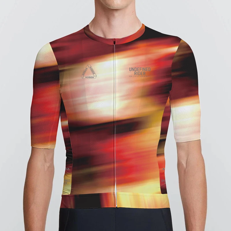 

Aogda Comfortable Cycling Clothing Men,Breathable Lightweight Bike Shirts, Slim Fit Pro Team Bicycle Clothing,Cycling Jersey