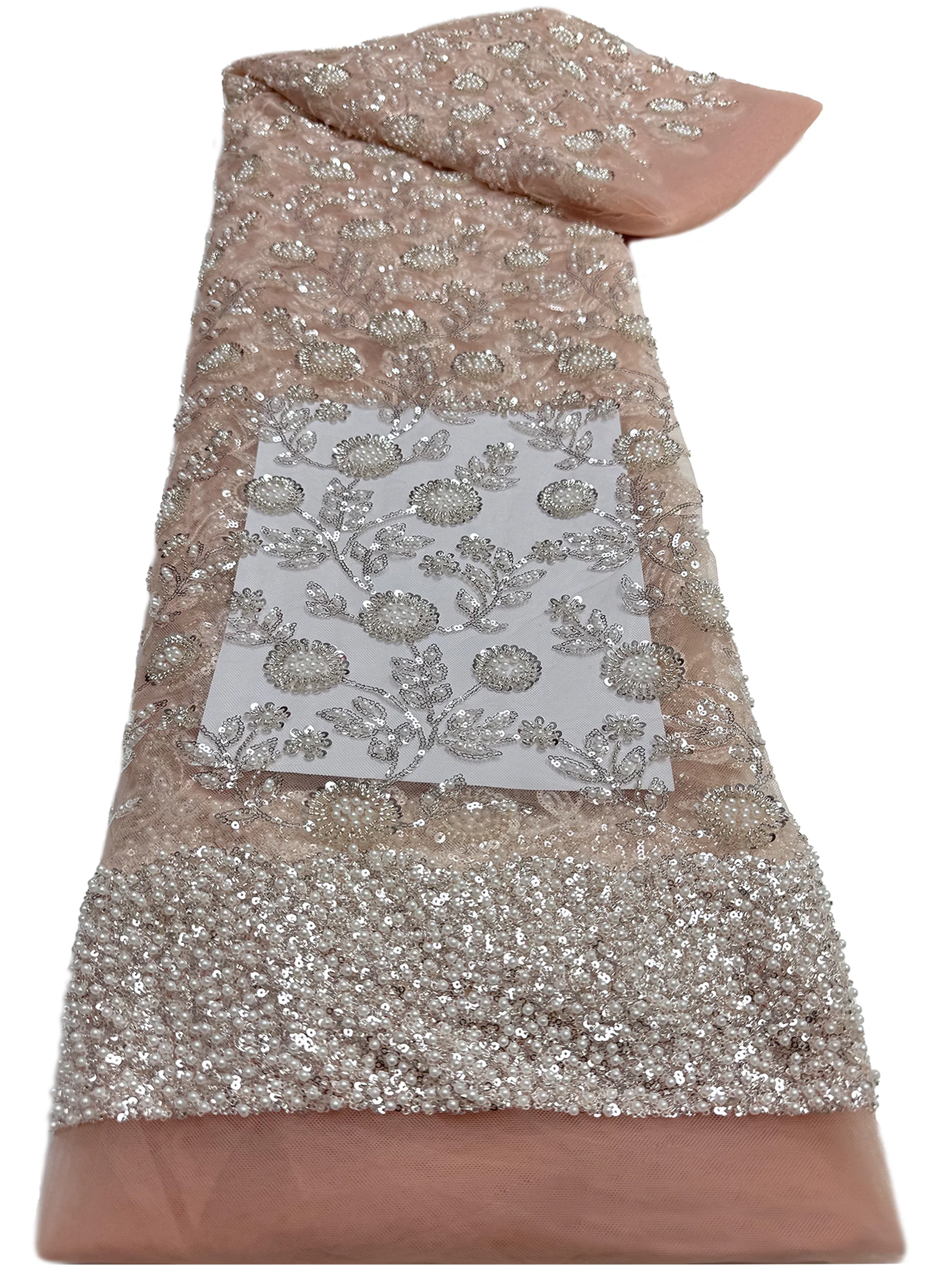 

Африканская кружевная ткань с блестками, 2025 г., французская вышивка, высокое качество, роскошное тяжелое свадебное кружево с бисером