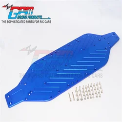 GPM ALUMINIUM 4MM MAIN CHASSIS WITH STAINLESS STEEL SCREWS - 1SET FOR TRAXXAS 1/7 XO-1 UPGRADE