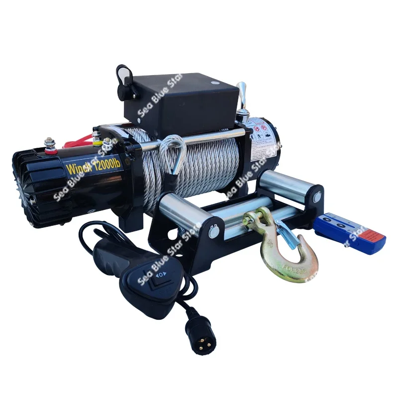 car special electric hoist hot sale Electric winch 12v vehicle small crane 24 winch self-rescue lifting 1 ton
