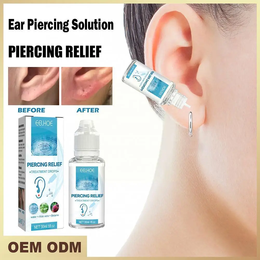 30ml Ear Piercing Care Solution Disinfecting Nose Body Portable Formula Cleanser Allergy Safe Aftercare Reduce Piercer S9B5