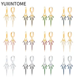 925 Sterling Silver Ear Needle Fashion Hoop Earrings Chain Tassel Earrings For Women Pave CZ Zircon Piercing Fine Jewelry Gift