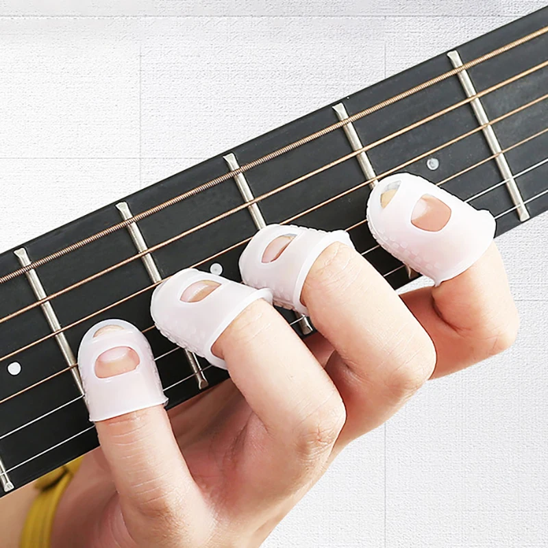 Finger Silicone Guitar Pressing Finger Covers Thickened Universal Guitar Finger Protectors Wear-Resistant Non-Slip