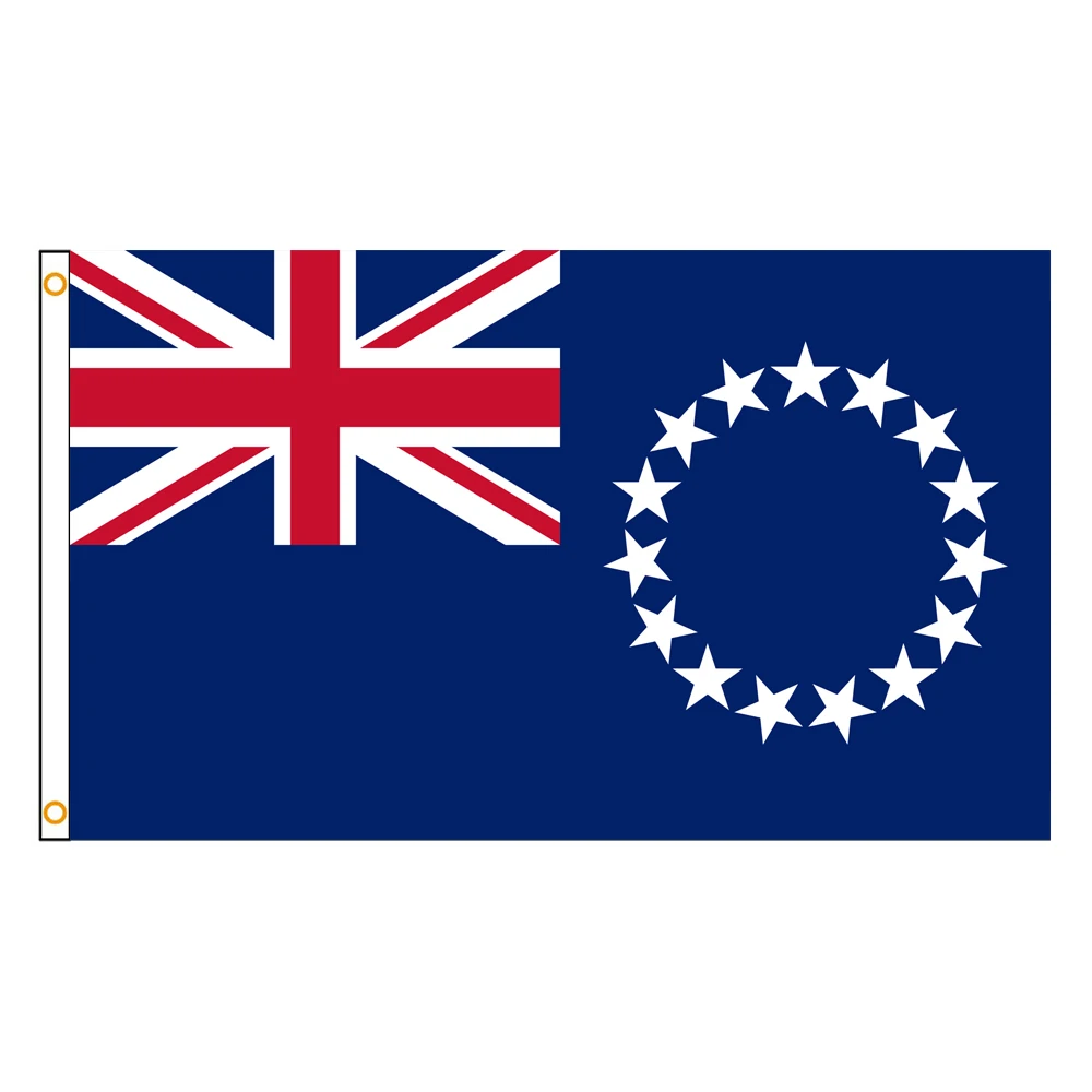 60×90 90x150 120×180CM Cook Islands Emblem Flag Polyester Printed Banner Tapestry For Decor