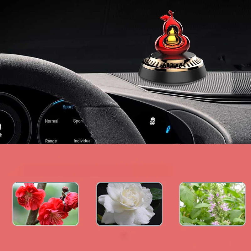 For Daily Commute Solar Car Diffuser Rotating Aroma Fan Fast Fragrance Dispersion Solar-powered Rotation 360 Air Purification
