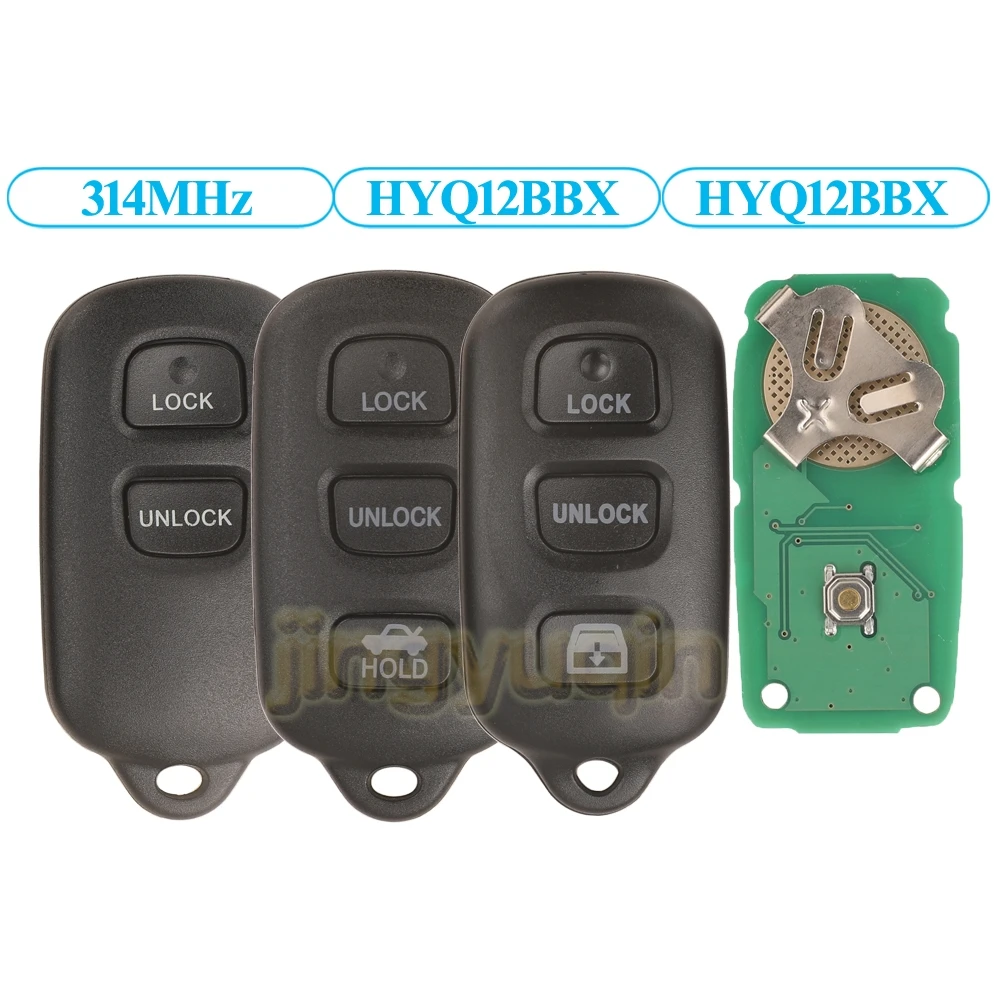 Jingyuqin GQ43VT14T/HYQ12BBX/12BAN/1512Y Remote Car Key Fob 314MHZ For Toyota Camry Corolla Highlander Solara Sienna 2002-2007