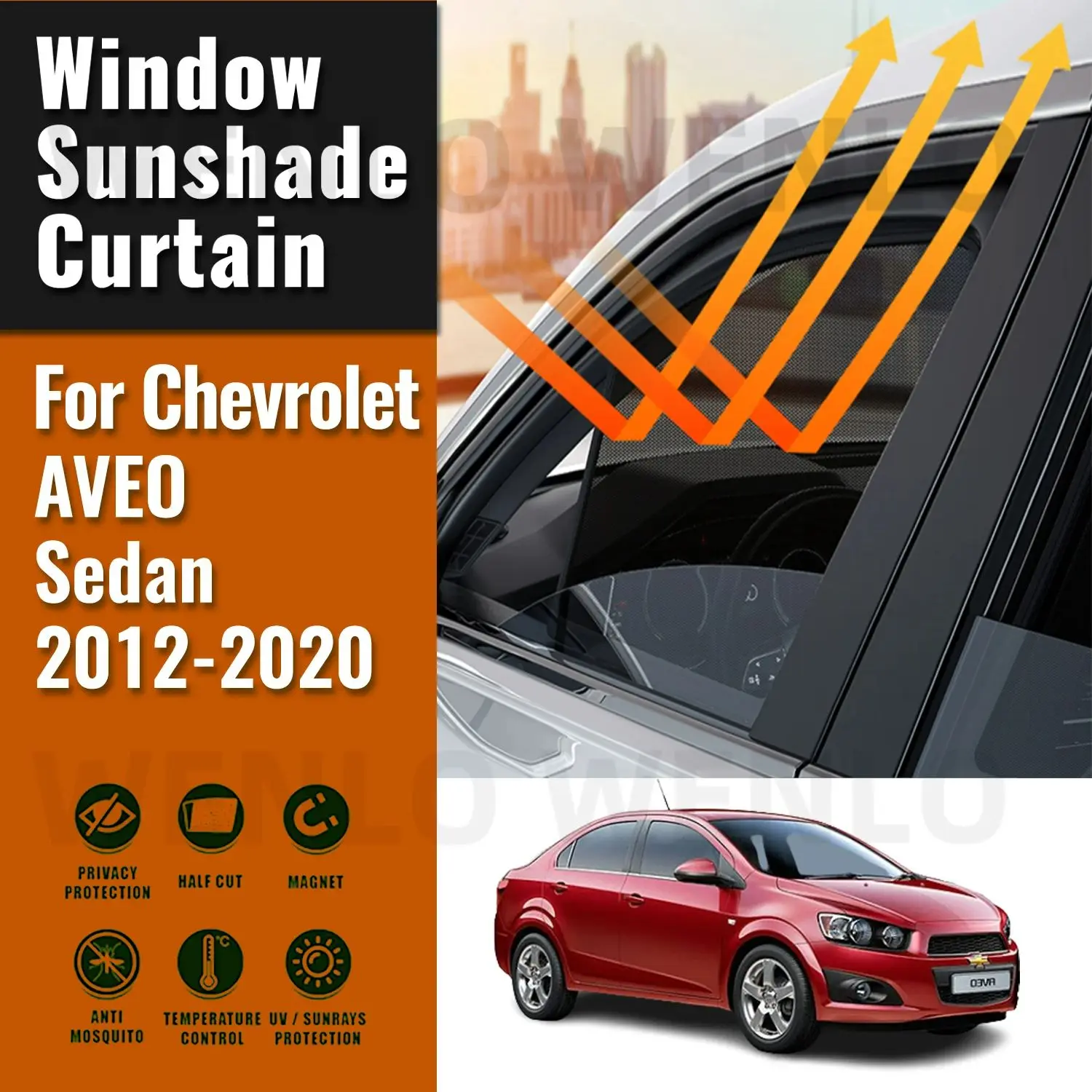 

For Chevrolet AVEO Sedan 2012-2023 Car Sun Visor Accessories Window Windshield Cover Sunshade Curtain Mesh Shade Blind Custom