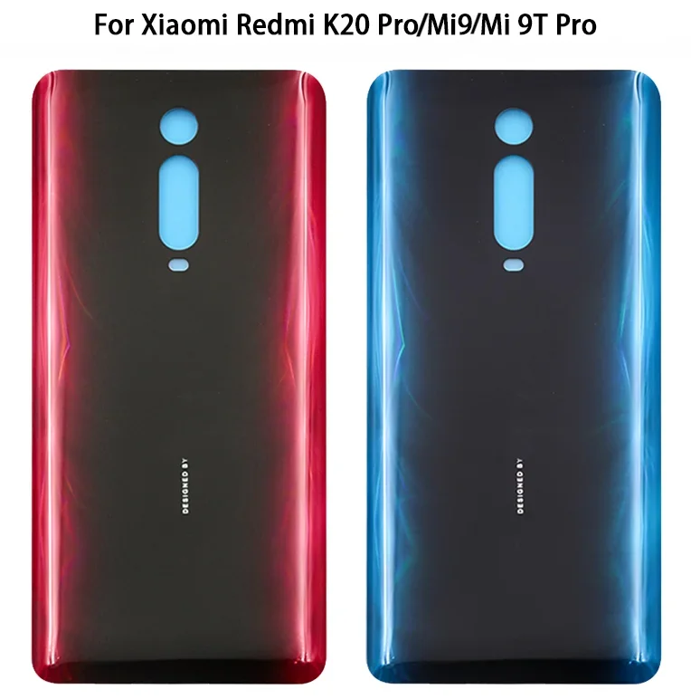 Tampa traseira da bateria para Xiaomi Mi9T, Mi 9T Pro, K20 Pro, caixa de caixa de bateria da porta traseira de vidro,