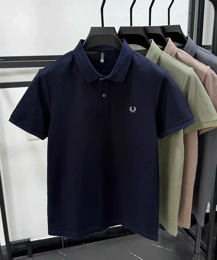 100% pure cotton summer new high-quality men's shortsleeved business casual comfortable polo shirt exquisite embroidery T-shirt