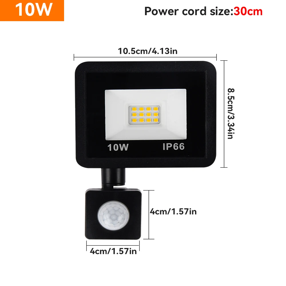Kaltweißer LED-Flutlichtstrahler, 10 W, wasserdichter Flutlichtstrahler, Außenleuchte, Garten- und Platzbeleuchtung, Garagenbeleuchtung, Straßenbeleuchtung