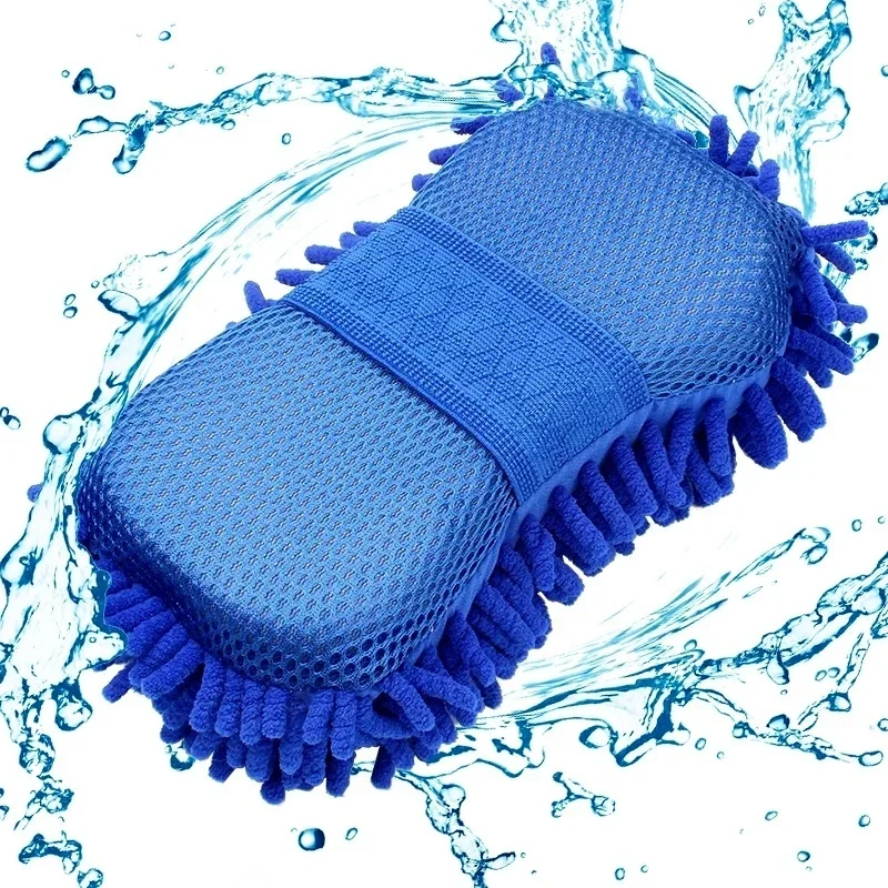 Car Wash Mitt, Premium Chenille Microfiber Wash Sponge, Scratch-Free Ultra Absorbent Cleaning Glove, Sponge Washing Tools