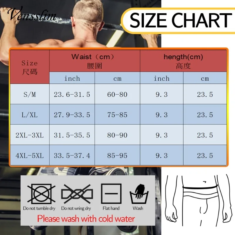 Men Body Shaper Waist Trainer Sauna Belt Workout Slimming Tummy Trimmer Shapewear for Weight Loss Fat Burning Sweat Bands