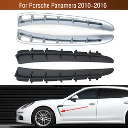 Front Door Fender Side Air Vent Outlet Grille Trim Strip Cover Silver For Porsche Panamera 2010 2011 2012 2013 2014 2015 2016