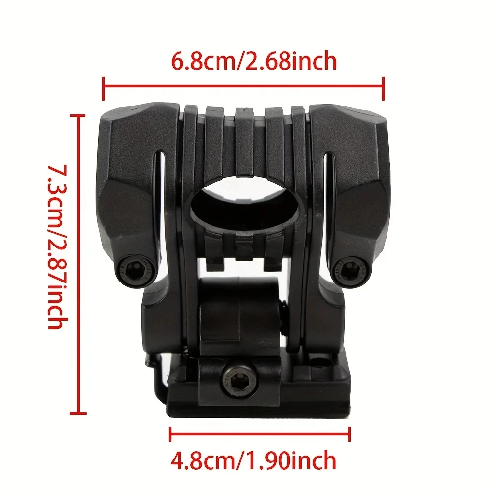 BOOIU 퀵릴리즈 손전등 거치대 휴대용 25mm 토치 클립 레일 클램프 마운트, 빠른 헬멧 클립 마운트 액세서리