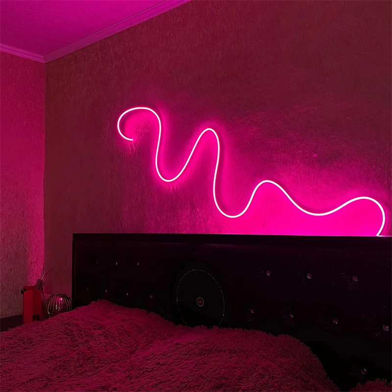 أضواء شريط LED نيون RGB، أضواء حبل نيون LED مع جهاز تحكم عن بعد للتطبيق، مزامنة الموسيقى، تصميم أضواء مرنة يمكنك صنعها بنفسك لغرفة النوم