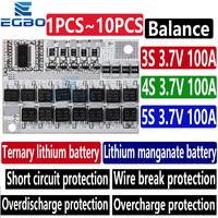 3S/4S/5S BMS 12.6V 16.8V 21V 3.7V 100A Li-ion Lmo Ternary Lithium Battery Protection Circuit Board Li-polymer Balance Charging