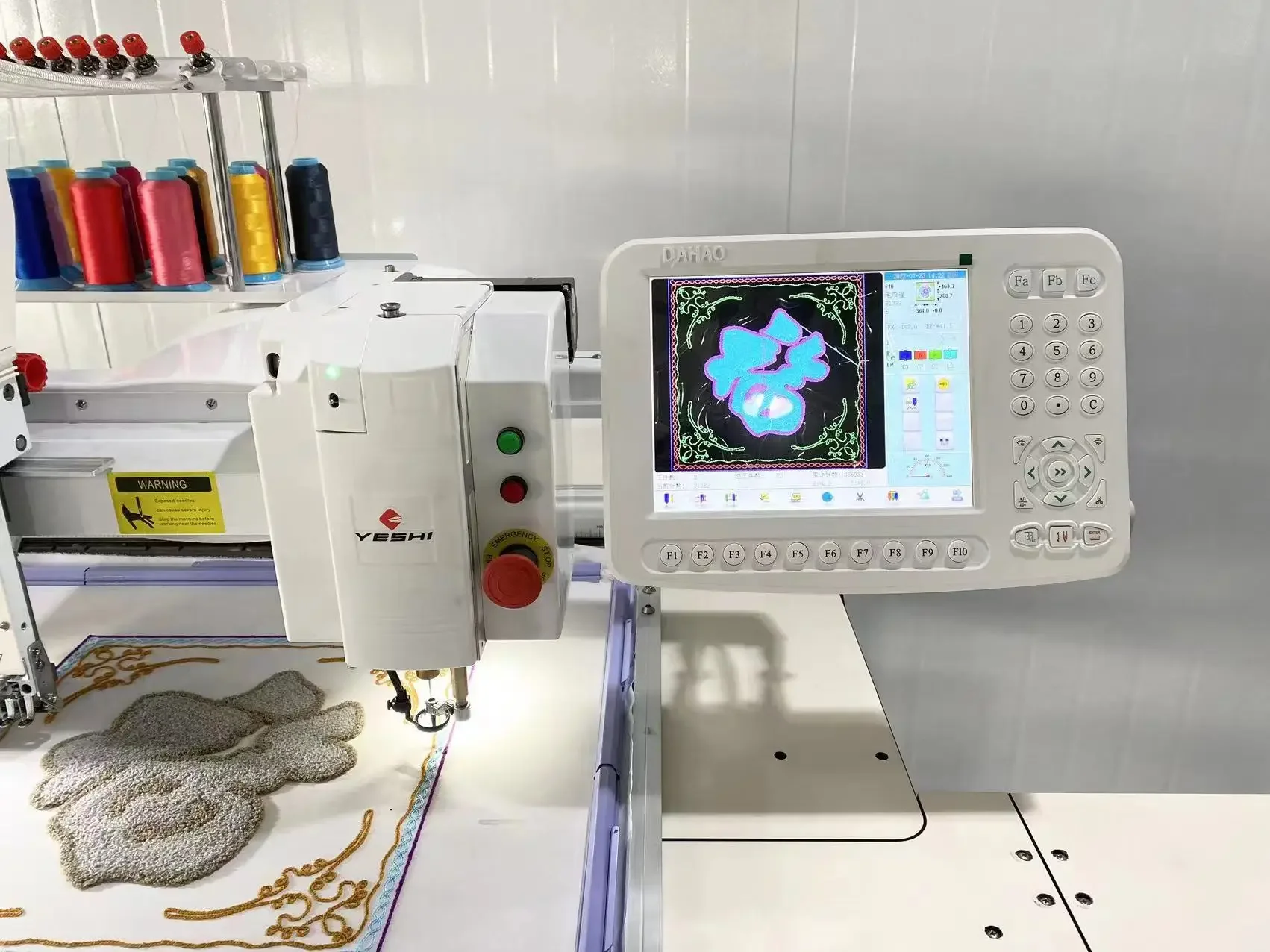 جديد Yeshi 1201 آلة التطريز 12 إبر رئيس واحد منشفة التطريز 50*120 سنتيمتر منطقة غرزة
