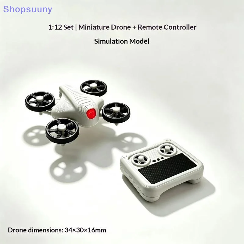 [SU]1: 12 Scale Miniature Remote Control Drone Model Miniature Scene Props Dollhouse With A Strong Sense Of Technology[SU]