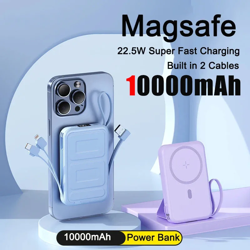 

22.5W 10000mAh Magnetic Power Bank Wireless Fast Charging Powerbank Portable External Battery Charger for iPhone Xiaomi Samsung