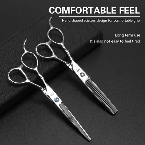 Tijeras profesionales para cortar el pelo de la mano izquierda, herramientas de peluquería de plata inoxidable, 6""