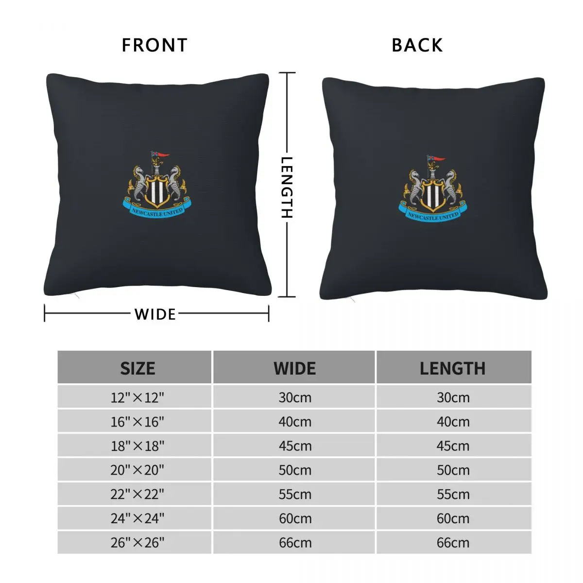 Newcastle United Football Blouses And Pillow Case Pillow Cover Bedroom Pillow Covers Pillow Case Decorative