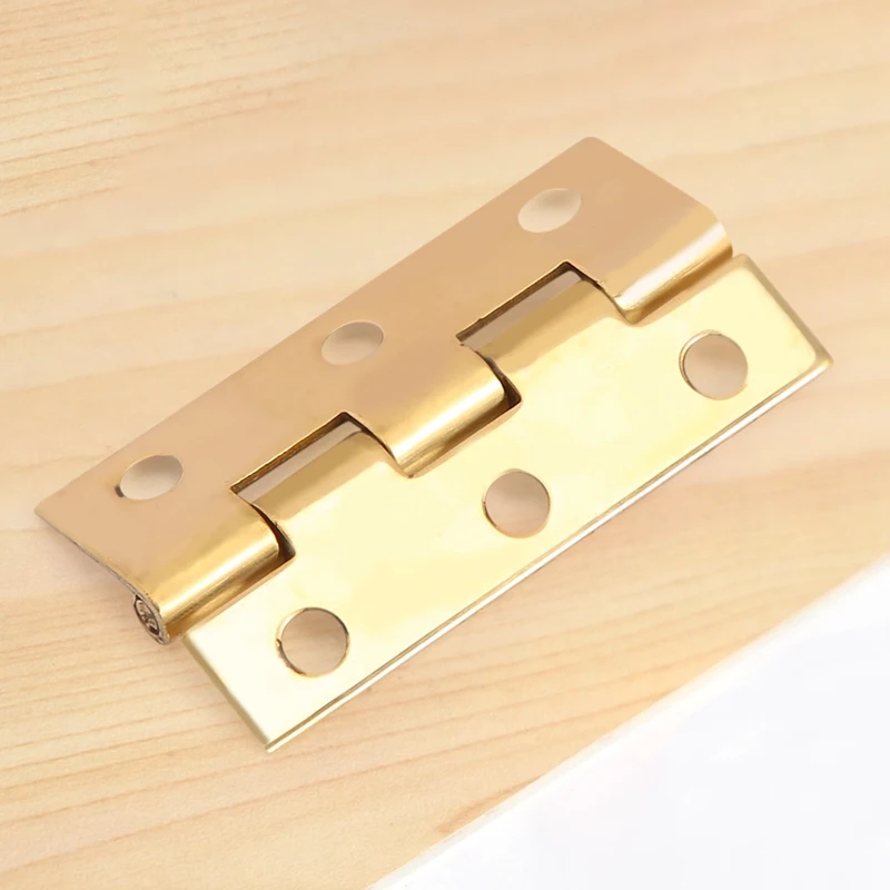 4 Pieces Of Solid Brass Hip Hinge 5.1 Cm Suitable For Cabinet Doors, Trunk Round Corner Tenon Brass Hinges With Screws