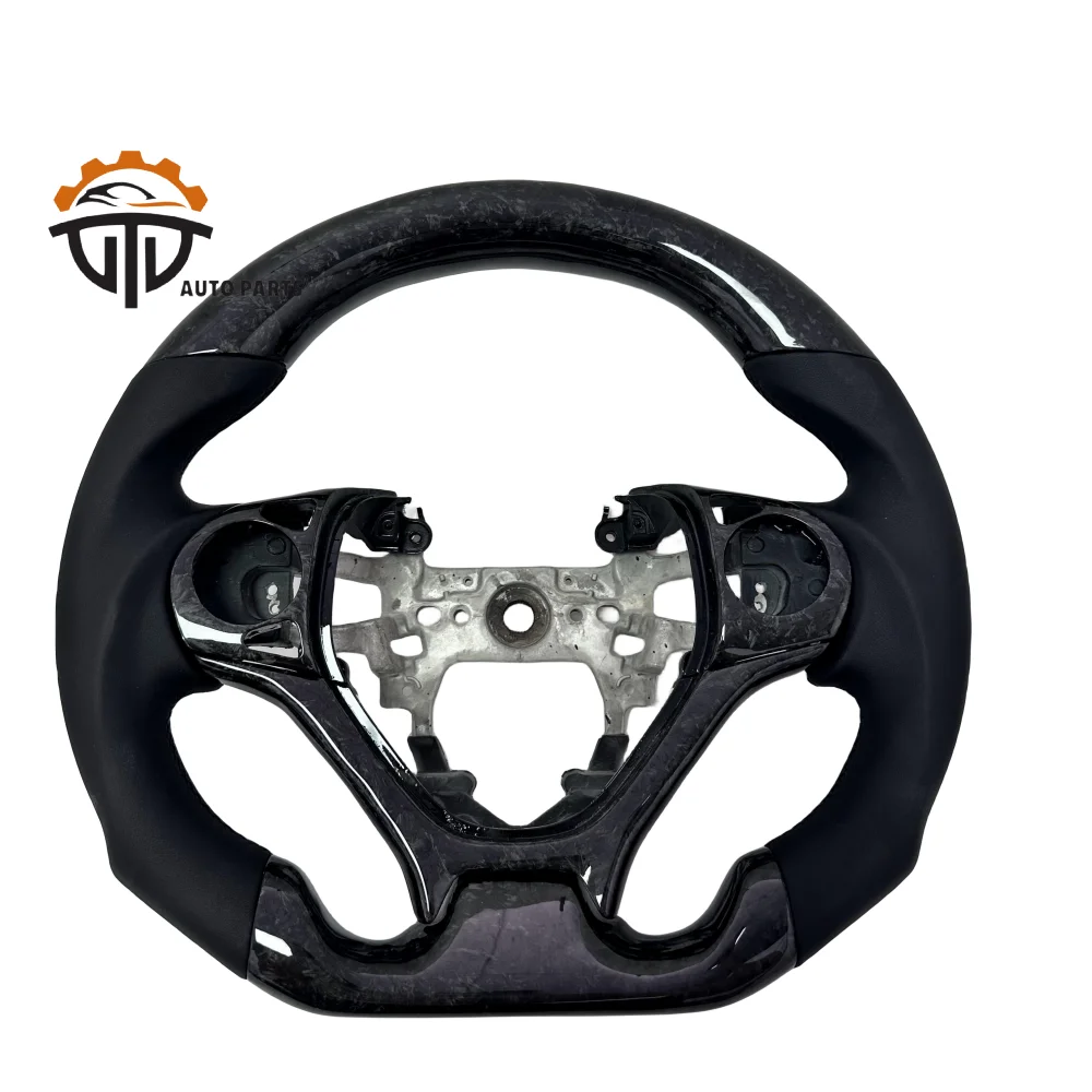 

Car Accessory Auto Parts Glossy Carbon Fiber Steering Wheel With Perforated Leather For Honda civic 9th