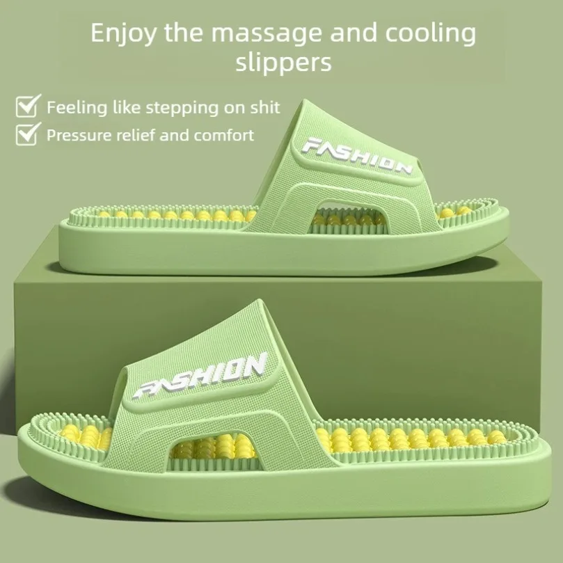 SHAJI Unisex Acupressure Massage Cloud Slides, Summer Non Slip Flat Flip Flops, Comfort Footwear for Home Beach Indoor Outdoor