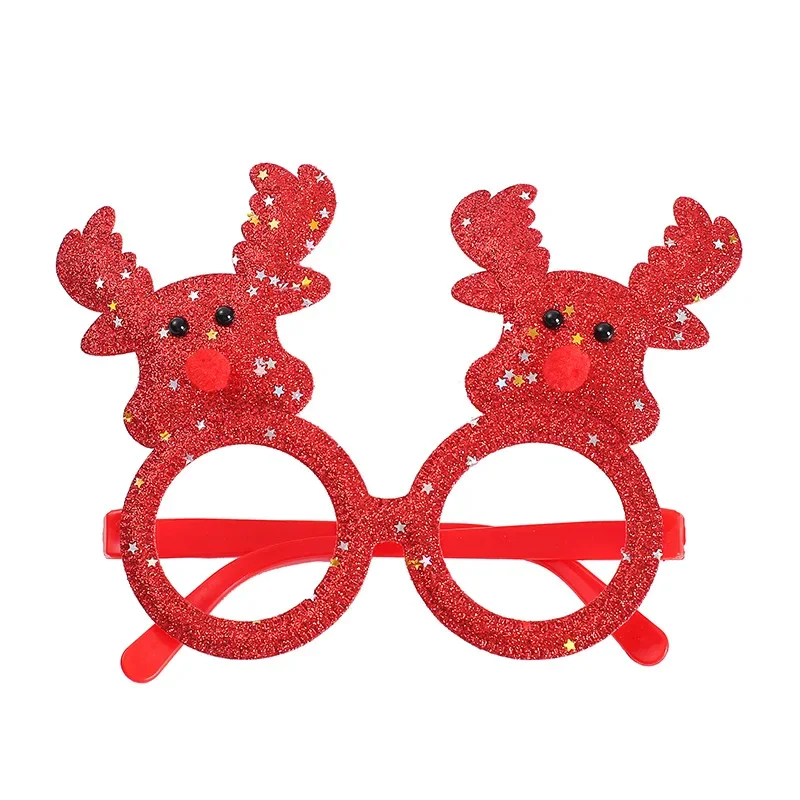 Natale stile carino Divertenti occhiali natalizi Cartone animato Babbo Natale Albero di Natale Alce Festa Buon Natale Decor Adatto per feste