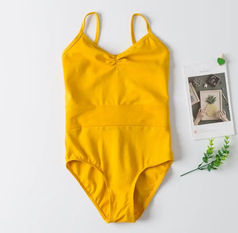 Nuevo encaje ajustado clásico para niñas camisola con cuello en V leotardo gimnasia Ballet danza tutú vestido camisola leotardo para niña