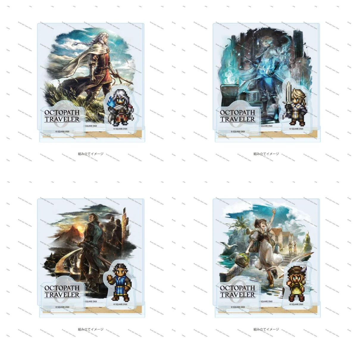 

15cm Anime Acrylic Stand Model Octopath Traveler Bookshelf Decoration Lovely Products High Definition Images As A Gift Keychain
