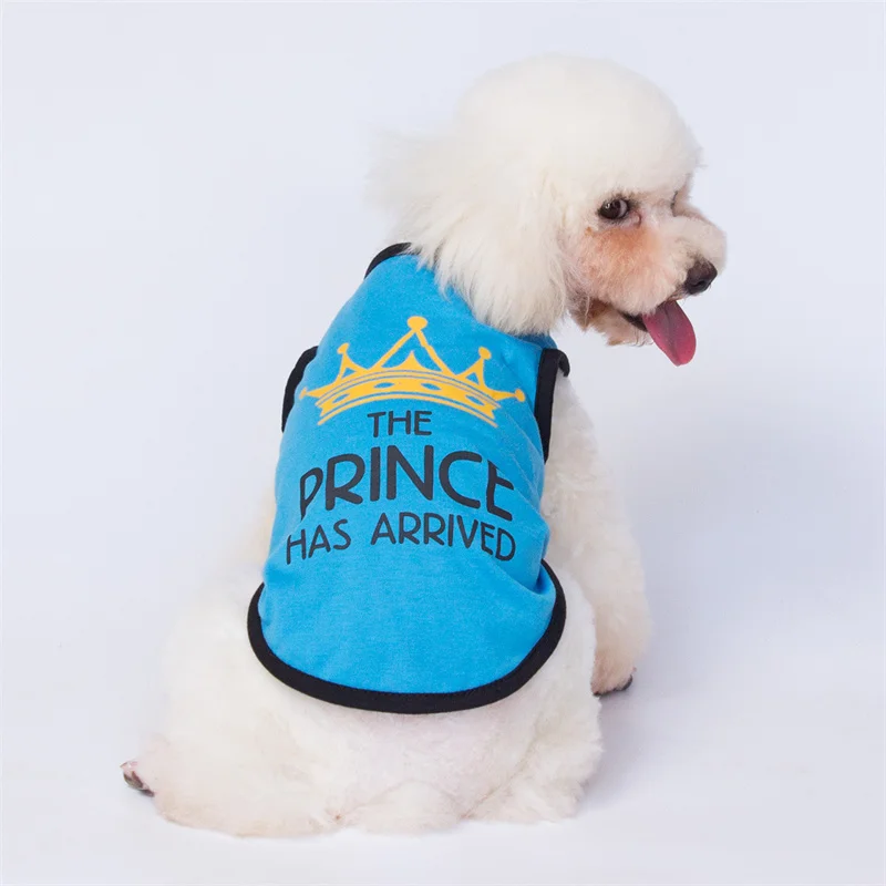 Summer Pet Dog Sleeveless Vest T shirt Princess Prince Print Puppy Clothing for Small Dogs Cat Chihuahua Yorkshire Pet Clothes