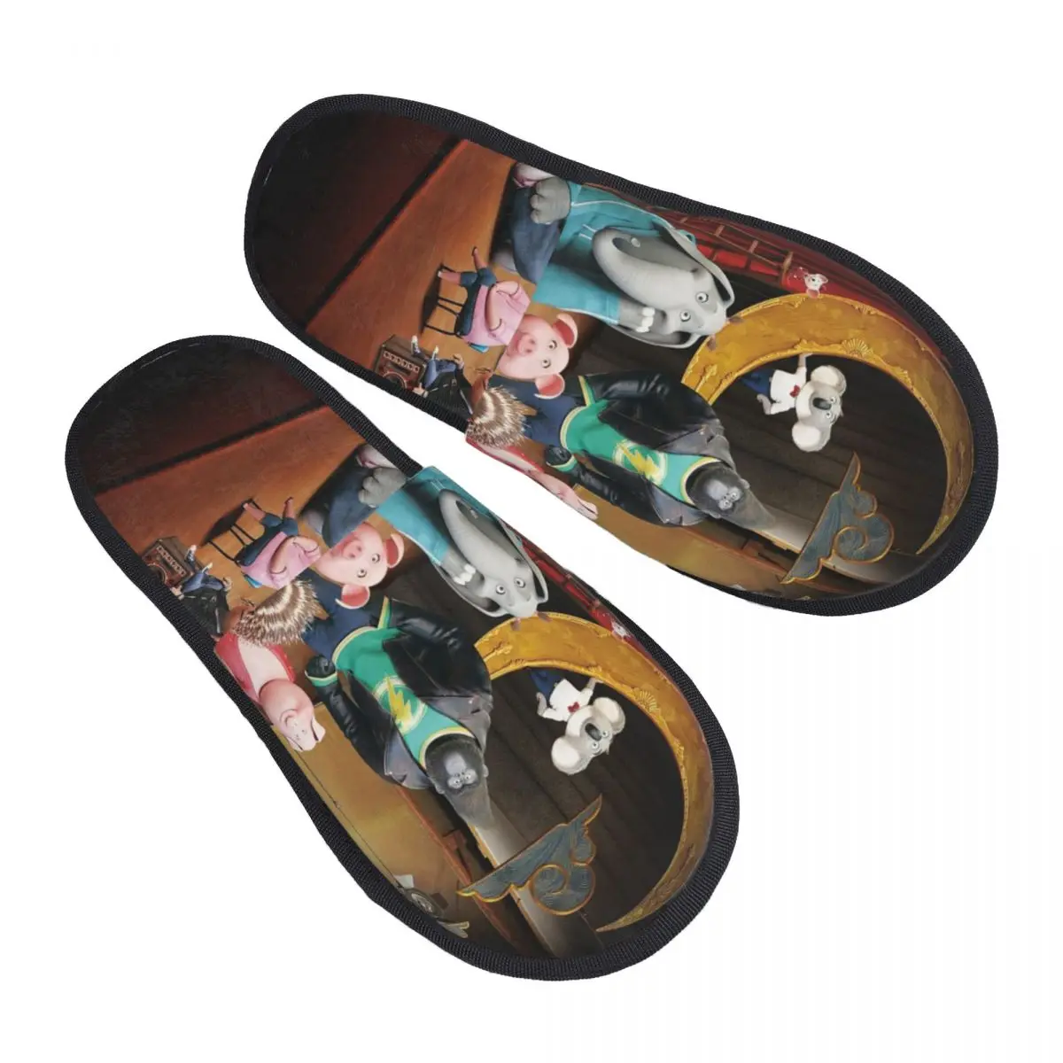 شباشب كرتونية من فيلم Sing 2 غير قابلة للانزلاق، شباشب من إسفنج الذاكرة الناعمة لغرفة المعيشة #1