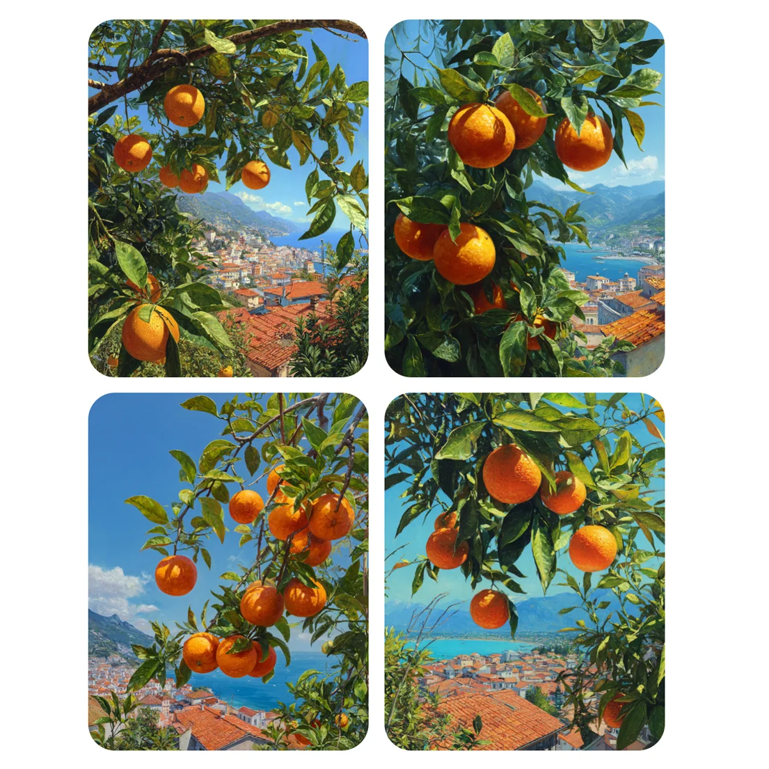 

Ручная роспись, апельсиновые деревья и вид на море, набор для рисования по номерам, сделай сам, акриловая работа, холст, художественный подарок для дома