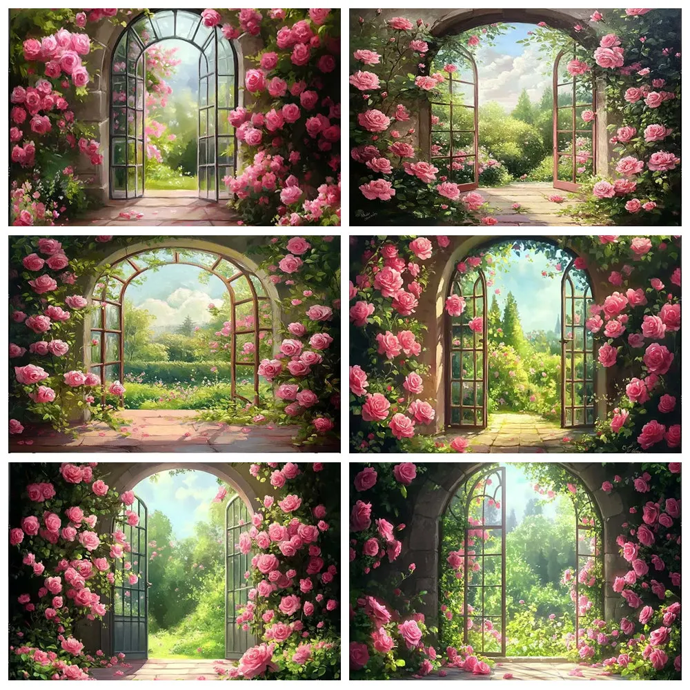 

Natural Landscape Oil Painting Flowers Curtain Photography Background Wedding Birthday Portrait Backdrop Photo Studio Supplies