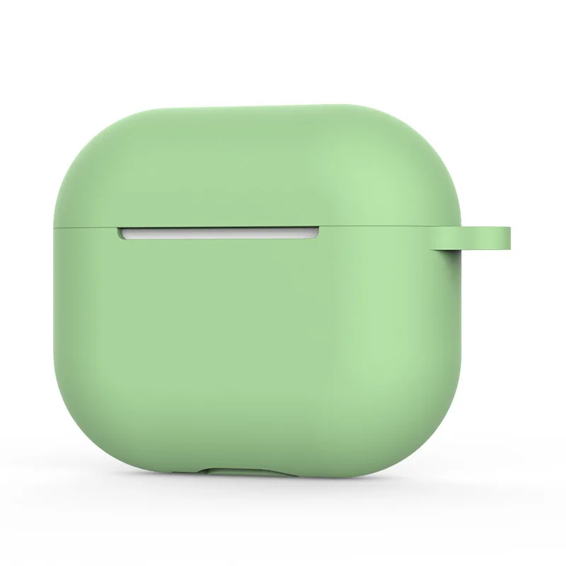 Funda de silicona suave para Apple AirPods 3, accesorios para auriculares, funda para auriculares inalámbricos con Bluetooth y orificio para gancho para airpods 3