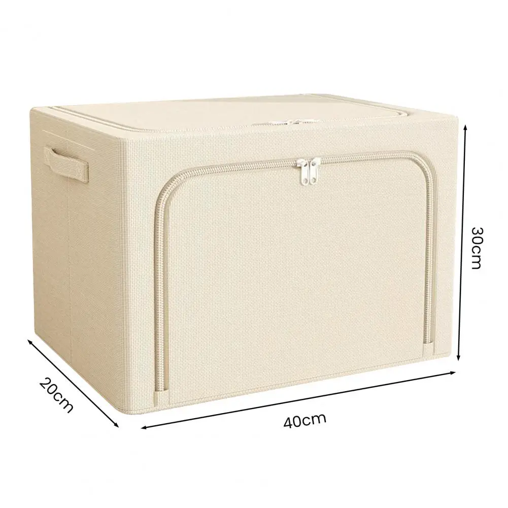 24L 40*30cm Oxford Cloth Clothes Storage Box Foldable Storage Container With Clear Transparent Window And 2-Way Zipper For Home