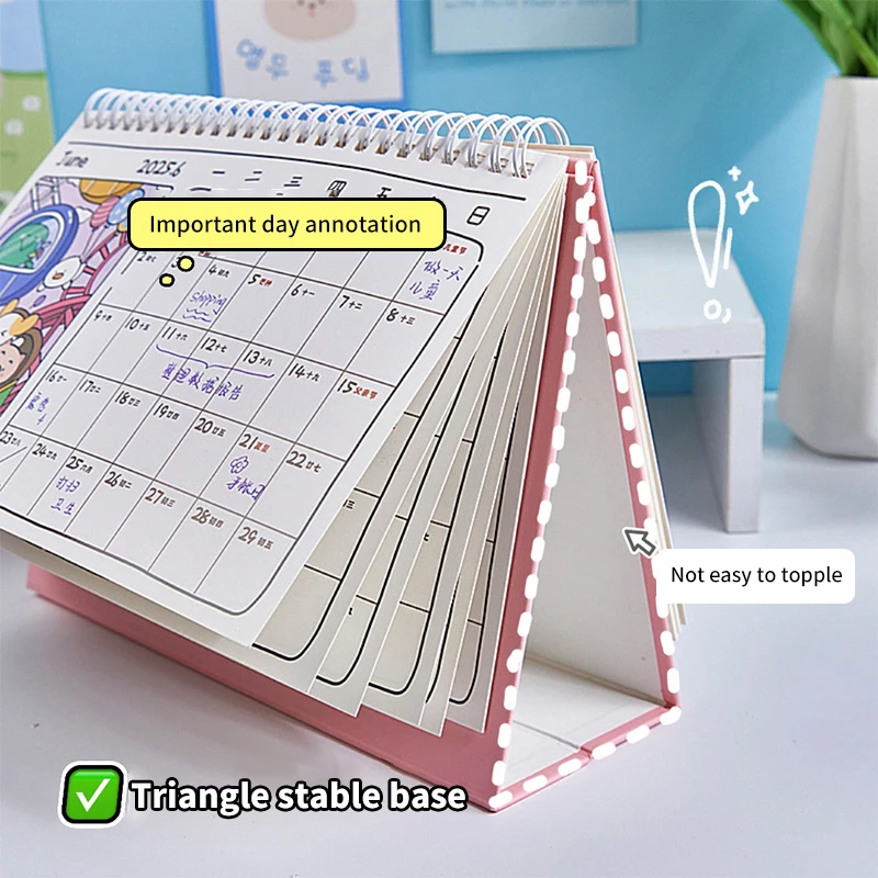 Cartoon Kawaii Snake Year Desk Calendar Cute Creative Diary Weekly Planner Fashion Desktop Small Ornament School Supplies Gifts