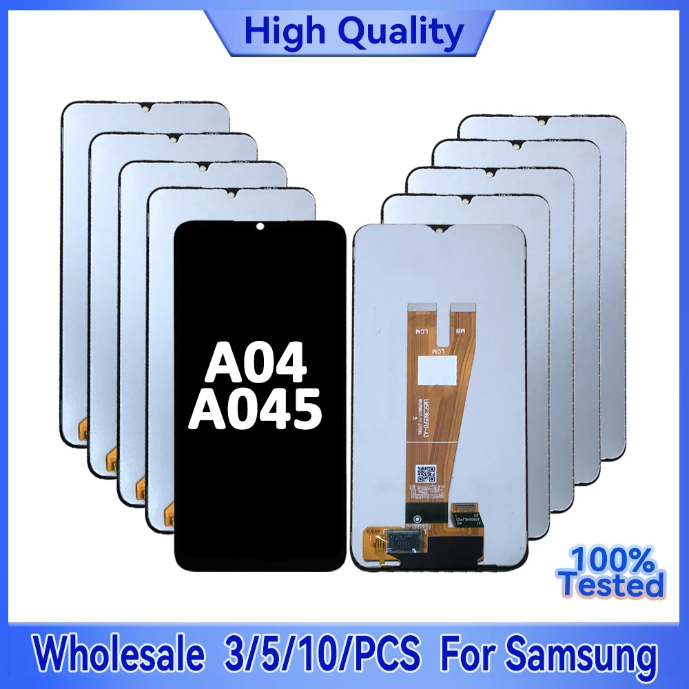 

Оптовая продажа, 3/5/10 шт./лот для Samsung A04 A045, ЖК-экран с сенсорным дигитайзером A045F A045F/DS A045F/DSN, сенсорная сборка