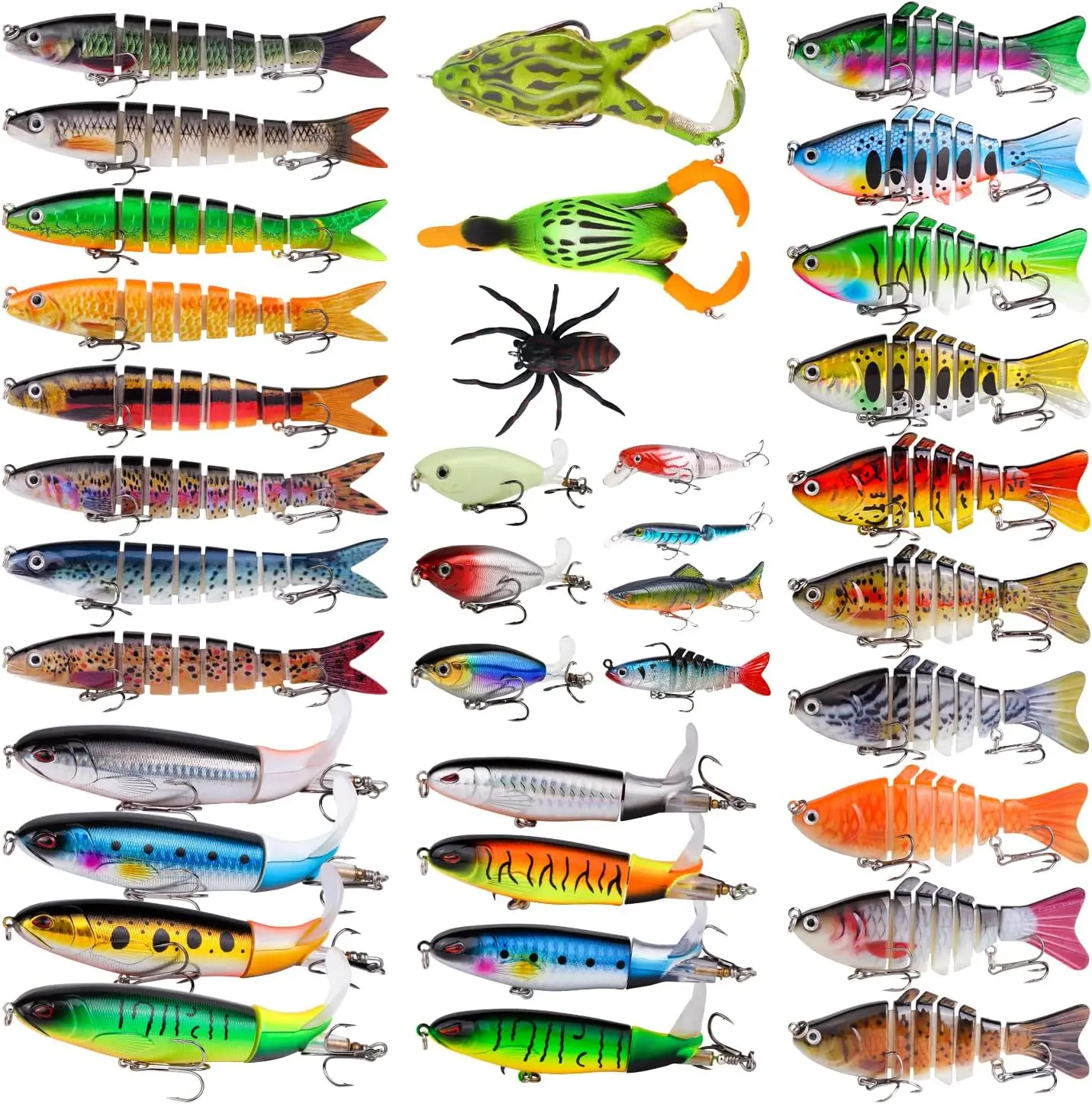 

Fishing Lures Kit with Diving Minnow, Popper, Crank Baits for Trout Bass in Saltwater Freshwater