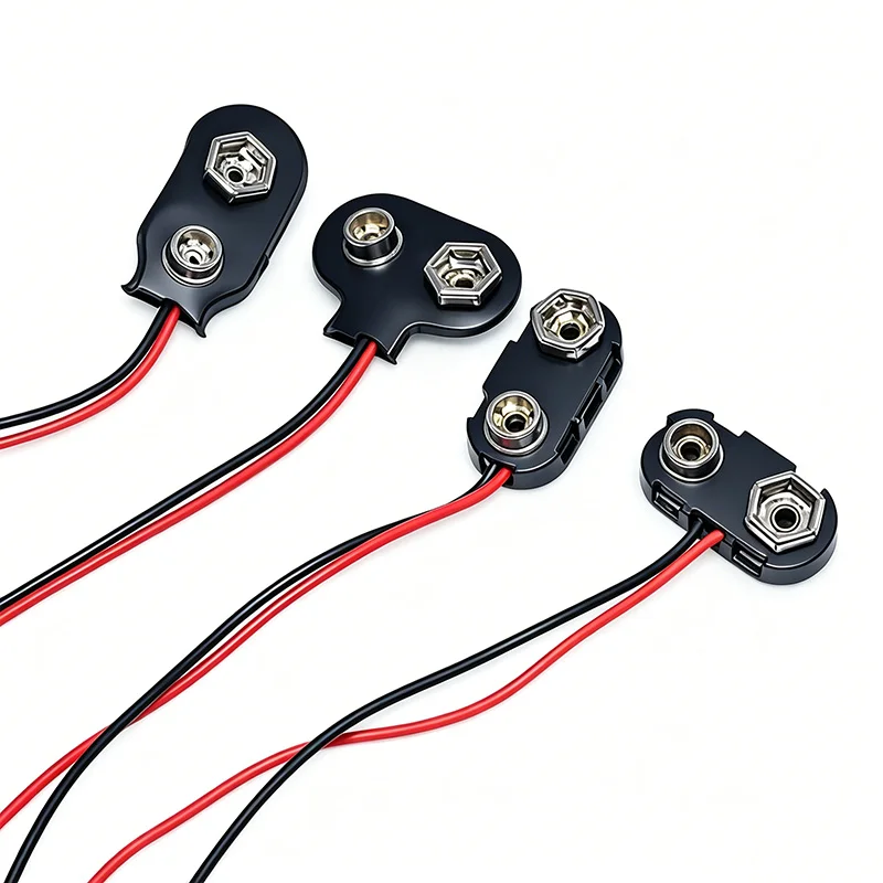 9VT/I type Battery Buckle with DC5521 Power Adapter Wire Length 13CM T-shaped/I-type 9V Battery Box Battery Buckle 5.5*2.1MM