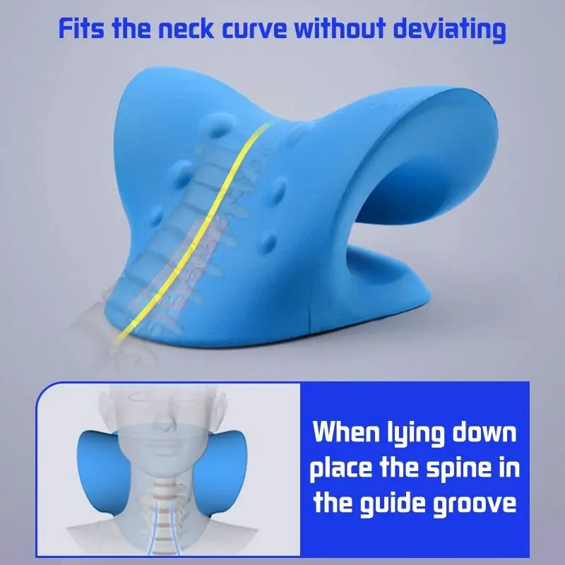 Almohada de masaje para alivio del dolor Cervical, dispositivo de tracción quiropráctica, relajante para cuello y hombros