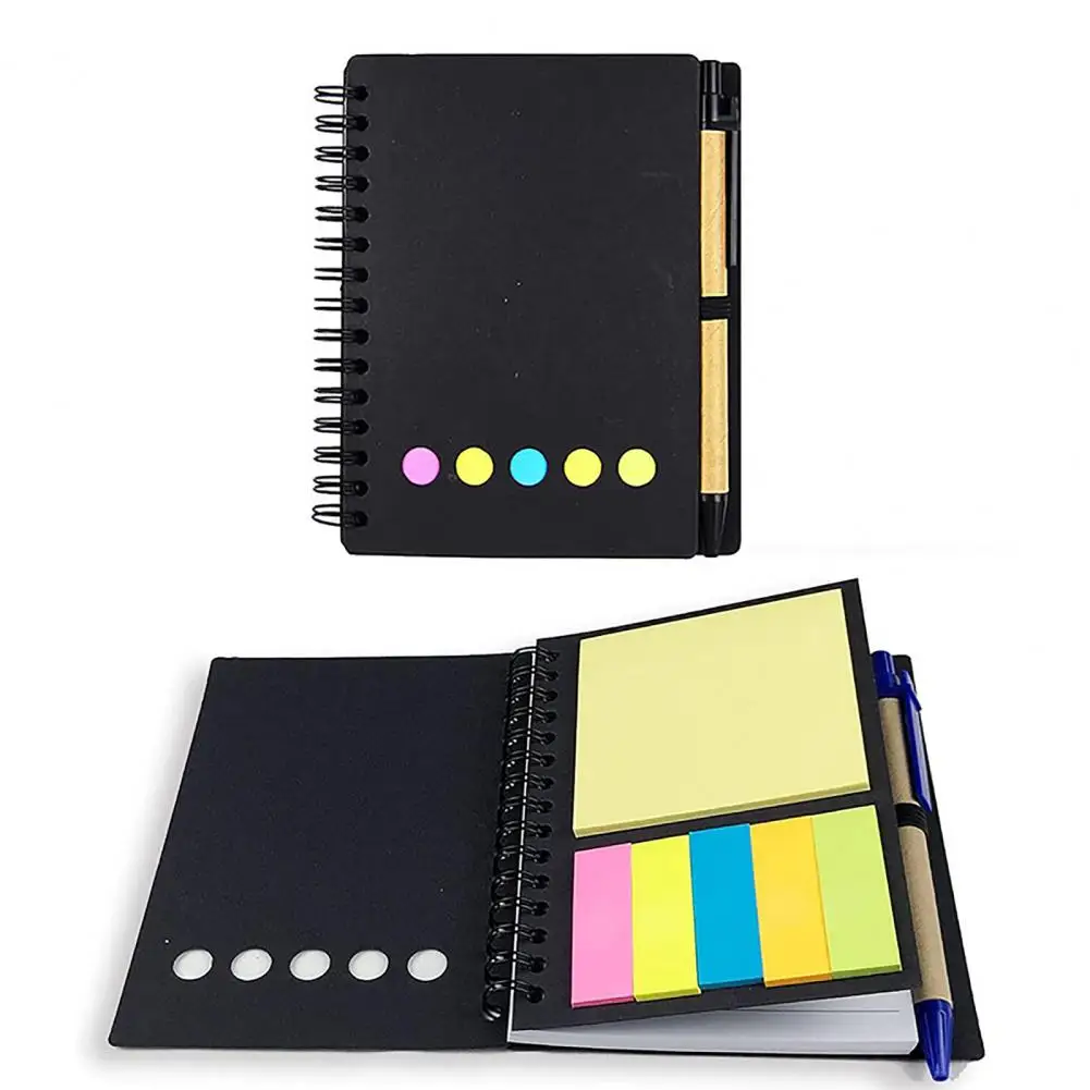 Notebook with Pen Holder Durable Spiral Notebook Set with Coil Pen Sticky Note for Office School Work Convenient Work Notebook