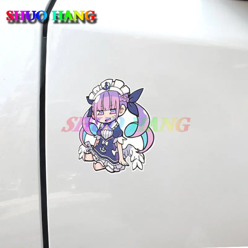 Body Sticker VTuber Virtual Cute Girl Makes Up Akuya Q Version Anime Decoration Sticker Car Vinyl Motorcycle Helmet Decals